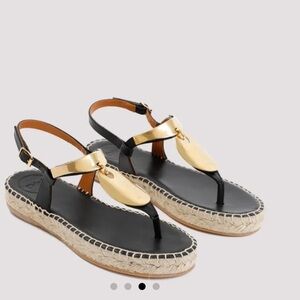 Black and Gold Women's Sandals